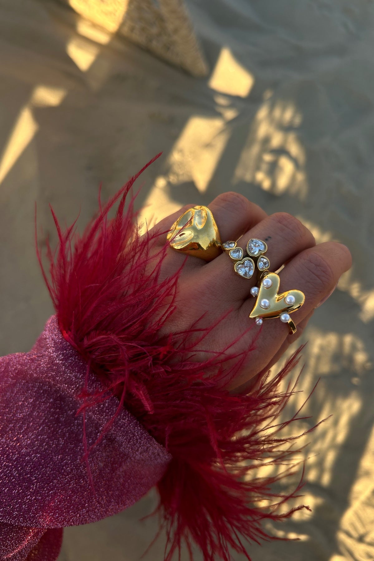 Parel hart ring goud 17