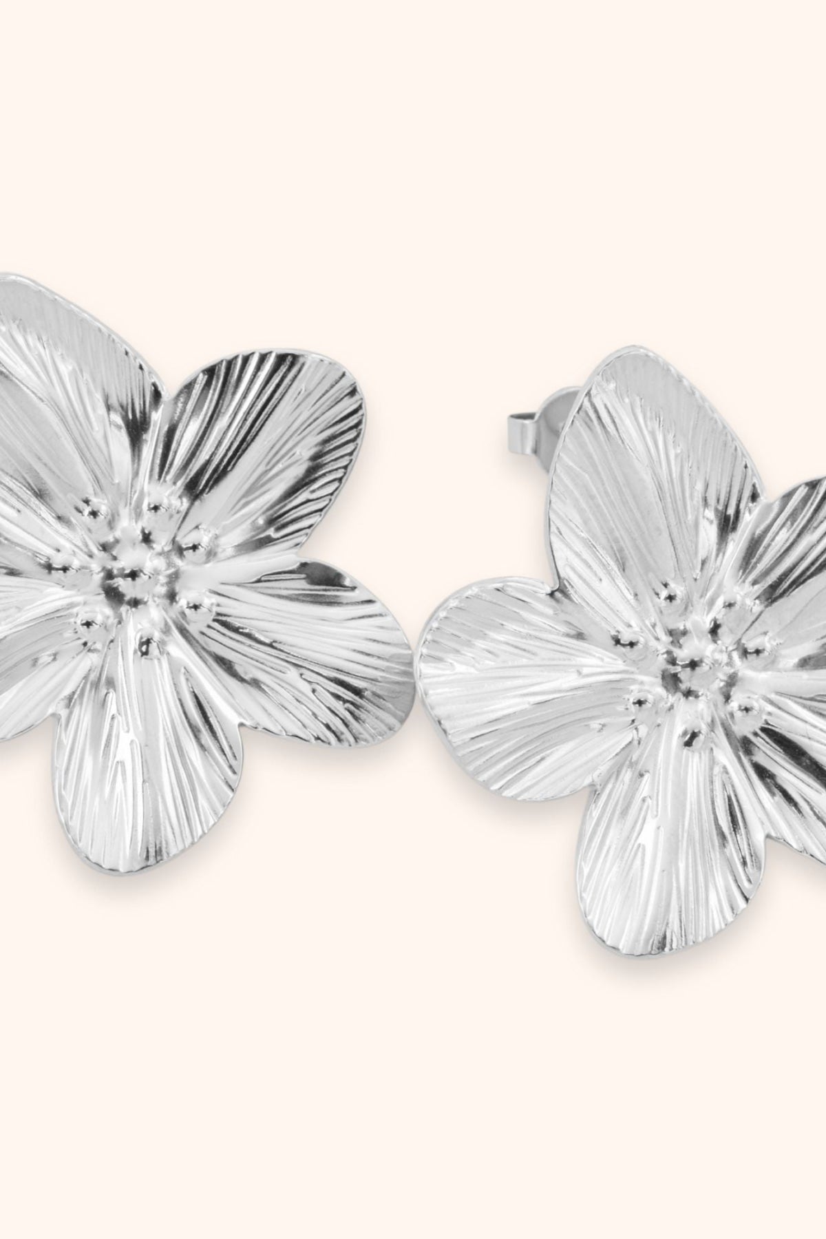 Statement bloem oorbellen Zilver Oorbellen