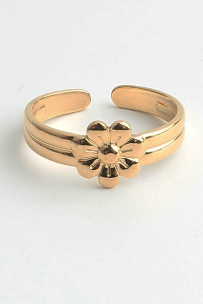 Blossom Flower - Ring - Stainless Steel - Verstelbaar Goud Ring