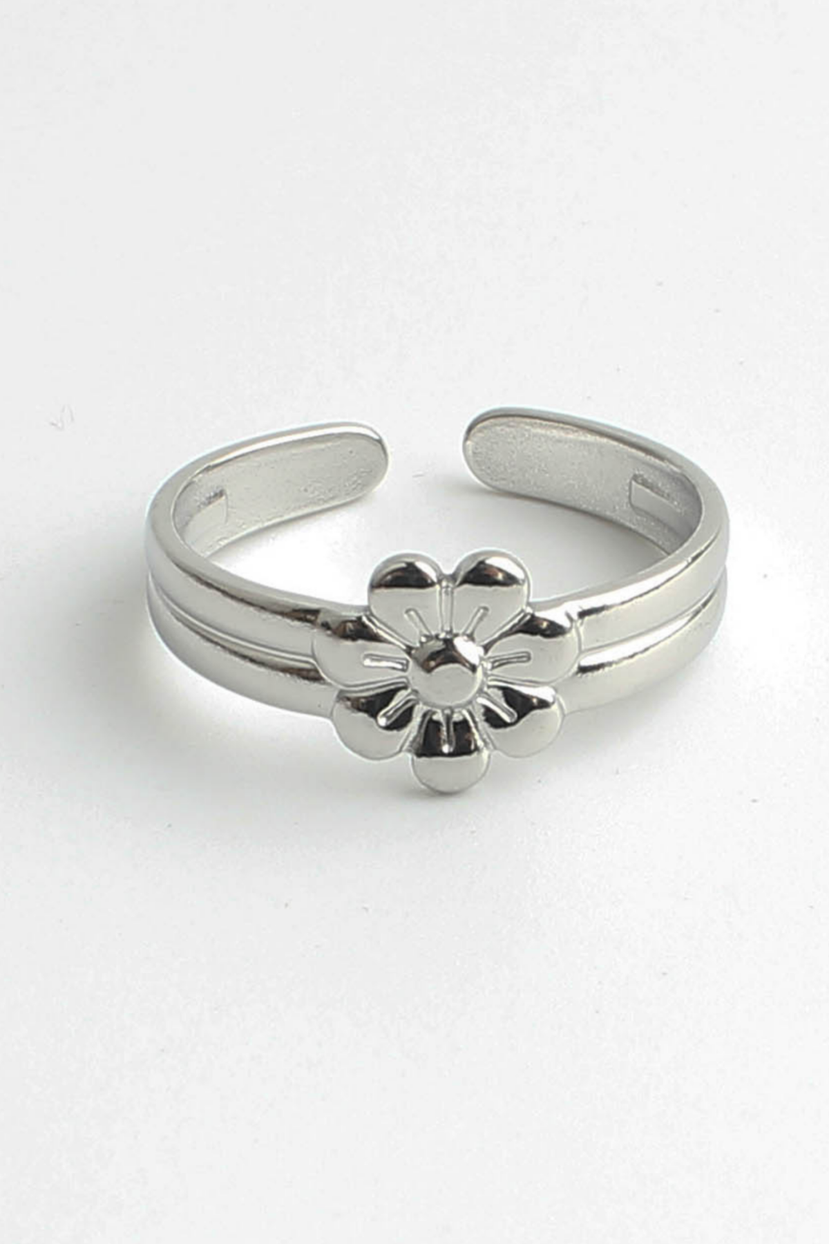 Blossom Flower - Ring - Stainless Steel - Verstelbaar Zilver Ring