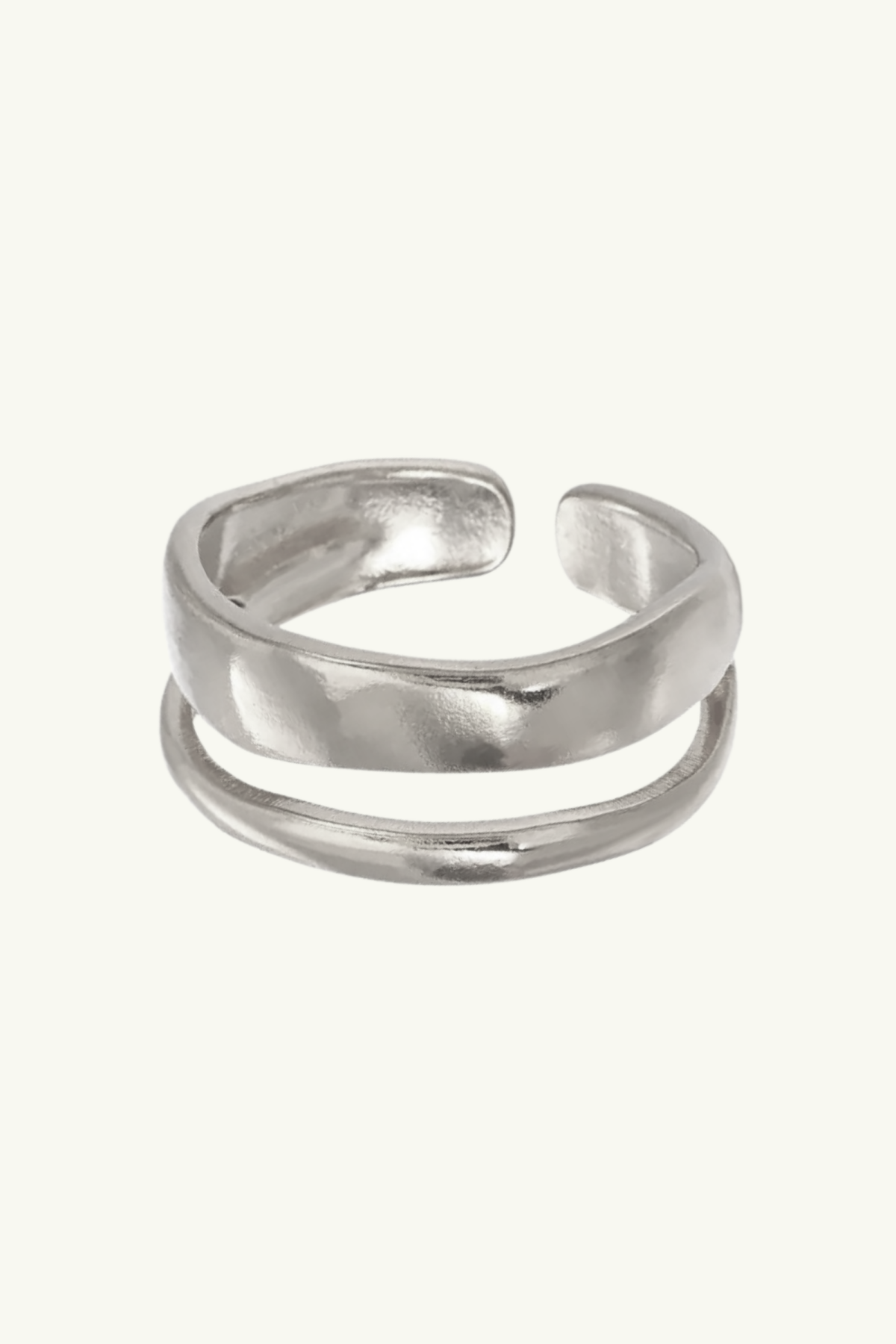 Dubbele Ring Verstelbaar Silver Ring