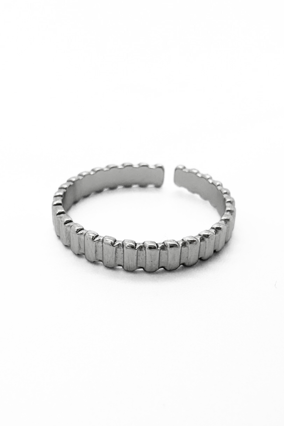 Mika - Ring - Stainless Steel - Verstelbaar Zilver Ring