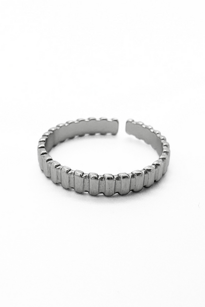 Mika - Ring - Stainless Steel - Verstelbaar Zilver Ring