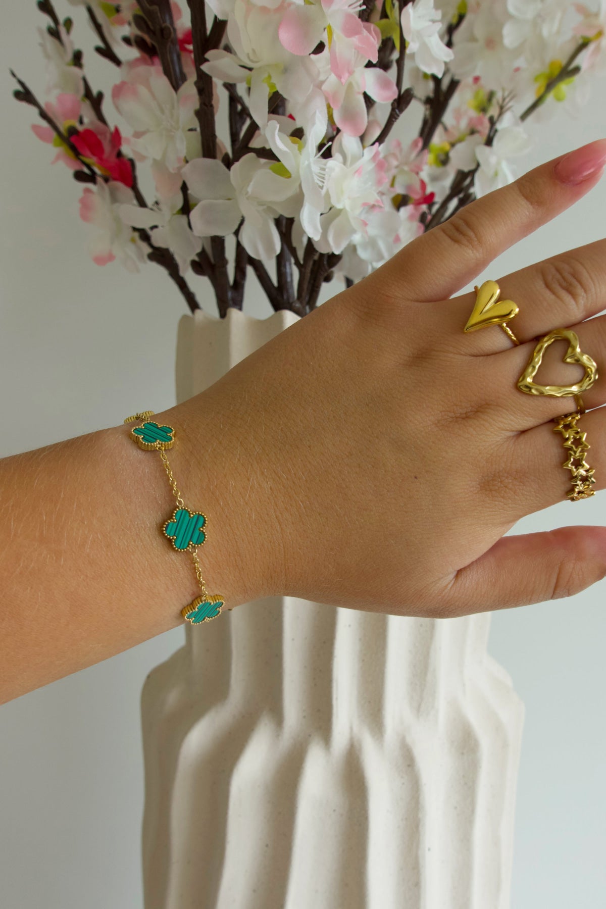 Klaver Armband Goud - Groen