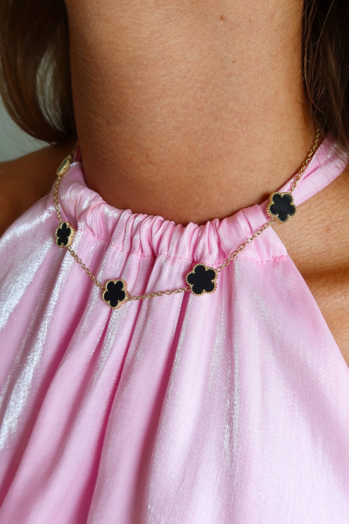 Klaver Ketting Goud - Zwart