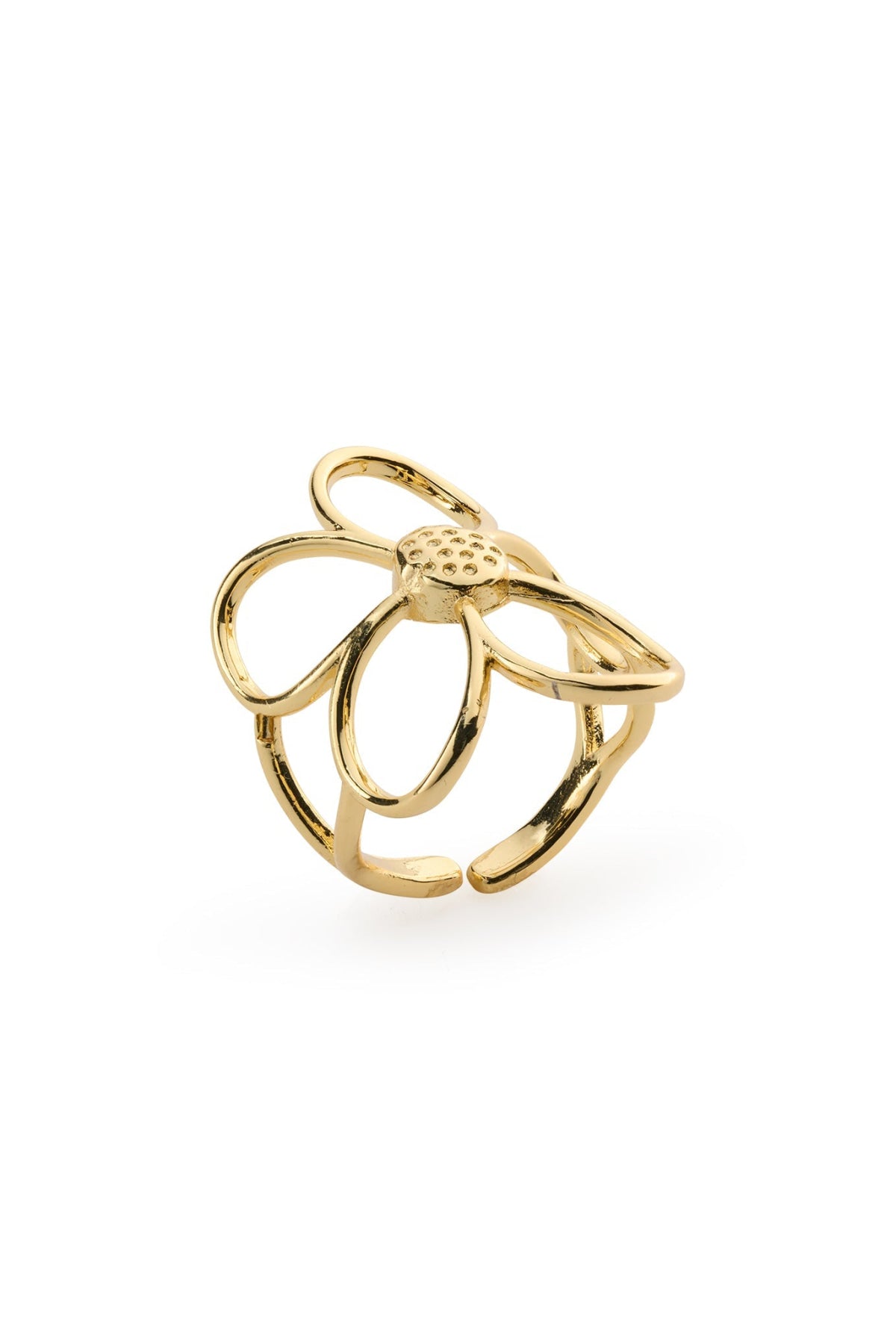 Lucky - Outline Flower Ring Gold Rings