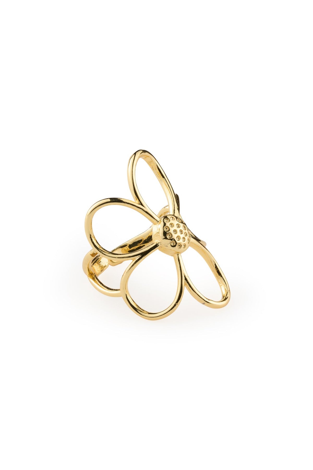 Lucky - Outline Flower Ring Gold Rings