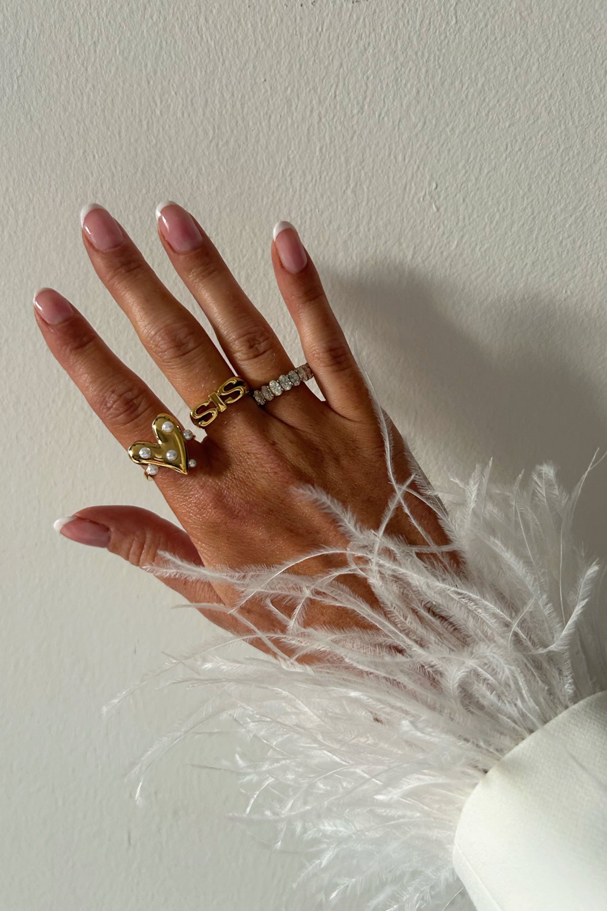 Parel hart ring goud 17