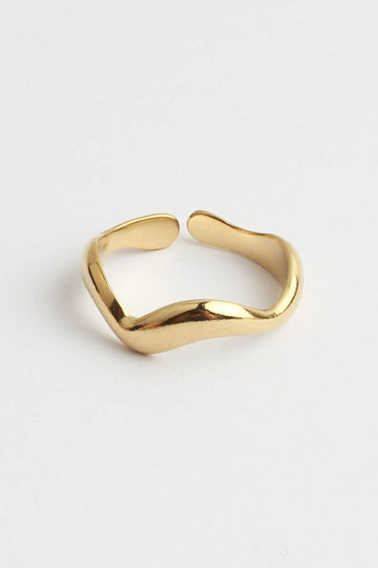 Waves - Ring - Stainless Steel - Verstelbaar Goud Ring