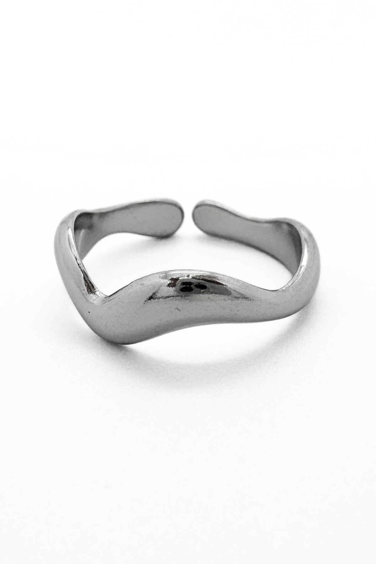 Waves - Ring - Stainless Steel - Verstelbaar Zilver Ring